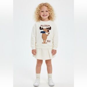 Zara Kids Creme Colour & Mouse Christmas Sweatshirt